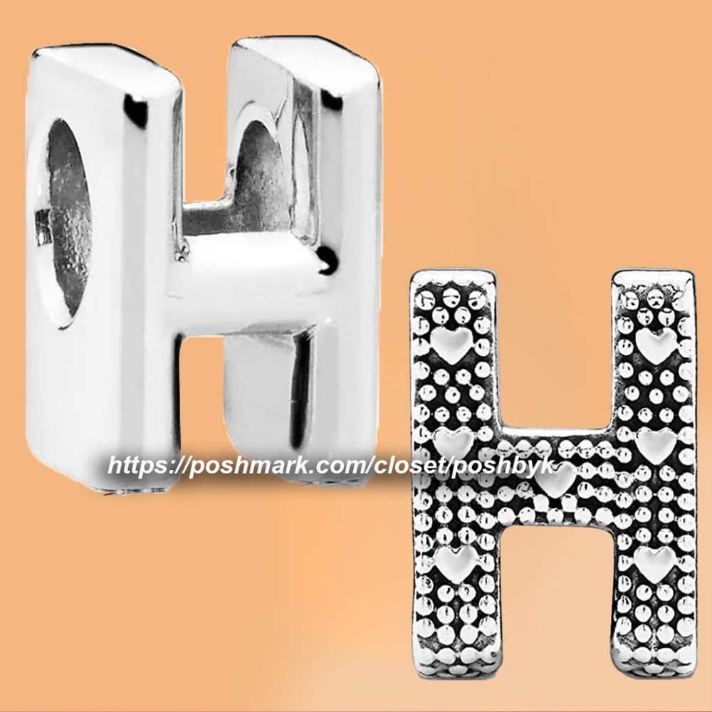 PANDORA Letter H Alphabet Reversible Charm 797462